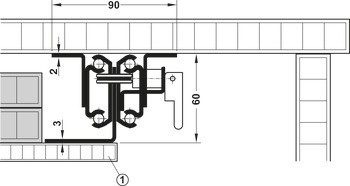 Kuličkové výsuvy, pro 1–3 vkládací desky, pro stoly s rámovou konstrukcí a bez ní