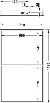 Kuličkové výsuvy, Pro 1 nebo 2 sklopné vkládací desky, pro stoly bez rámové konstrukce