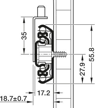 Kuličkový výsuv, plnovýsuv, nosnost do 119 kg, ocel, montáž na čep
