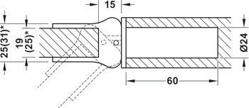 Kyvný pružinový závěs, pro bezfalcové vnitřní dveře, Startec