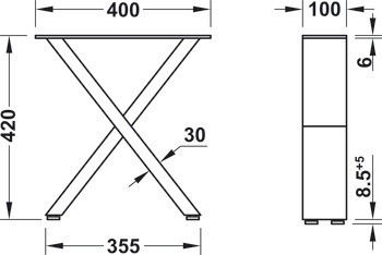 Lavicové podnoží, k přišroubování