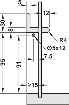 LED klopna s tažným lankem, Pro dřevěné výklopy, s nastavitelným brzdicím efektem a nastavitelným úhlem otevření