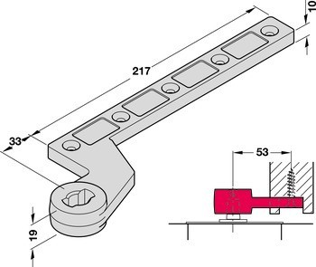 Lišta, pro jednočinné dveře, podlahový zavírač, Geze