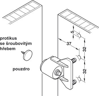 Magnetická záskočka, Press-Fit, přídržná síla 4 kg