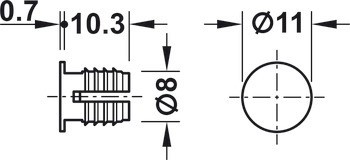 Magnetická záskočka, přídržná síla 0,4 kg, pro otvor 8 mm