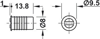 Magnetická záskočka, přídržná síla 1,3 kg, pro průměr vrtaného otvoru 8 mm