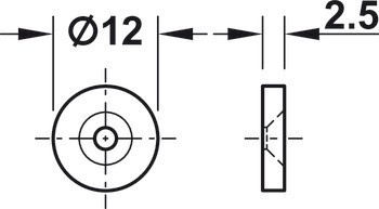 Magnetická záskočka, přídržná síla 2 kg, pro vrtaný otvor 8 mm