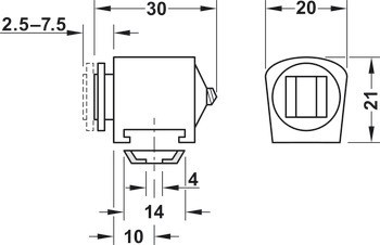 Magnetická záskočka, přídržná síla 3,0–4,0 kg, k přišroubování, kulatá