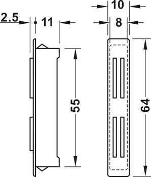 Magnetická záskočka, přídržná síla 3,5/8 kg, k nacvaknutí do těla