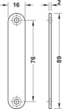 Magnetická záskočka, přídržná síla 4,0 kg, pro zápustnou montáž, hranatá