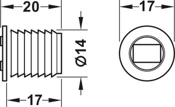 Magnetická záskočka, přídržná síla 4,5 kg, pro otvor 14 mm