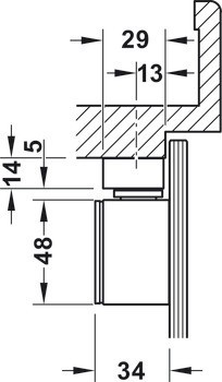 Mechanismus tlumeného dotahu pro dveře, Geze ActiveStop, povrchová montáž