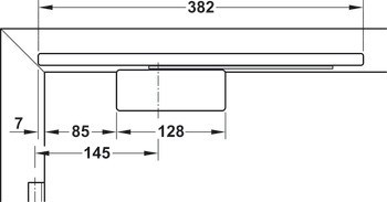 Mechanismus tlumeného dotahu pro dveře, Geze ActiveStop, povrchová montáž