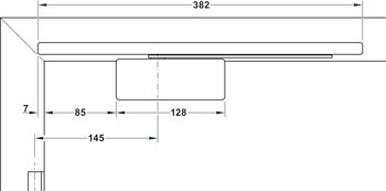 Mechanismus tlumeného dotahu pro dveře, Geze ActiveStop, povrchová montáž