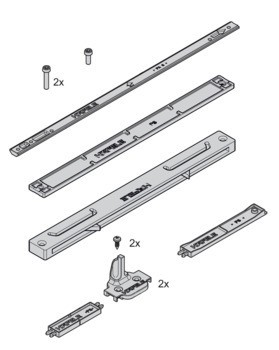 Mechanismus tlumeného dotahu pro středové dveře, Pro Häfele Slido R-Aluflex 80A