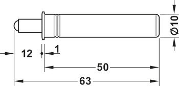 Mechanismus tlumeného zavírání pro dveře, Metalla 510, k nasunutí do bočního panelu naproti straně závěsů