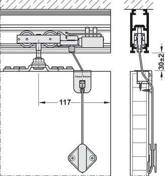 Mechanismus zamykání předokenních žaluzií, HAWA Frontslide 60 A