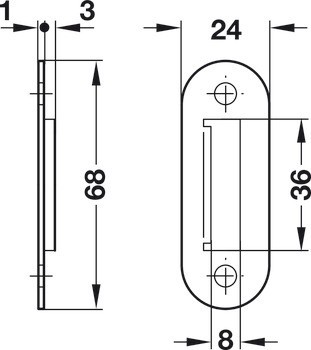 Mincovní zámek vracející mince, se 2 štěrbinami pro mince