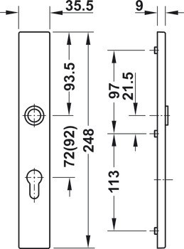 Modul dveřního terminálu, DT 600c, Häfele Dialock, bez knobky