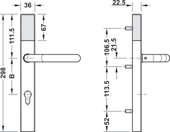 Modul dveřního terminálu, Häfele Dialock DT 600c FH pro dveře s požadavky v souladu s EN 1125