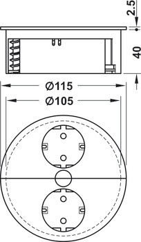 Modul Twist, otočný, se 2 zásuvkami UTE