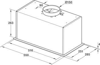 Modul ventilátoru Häfele Assedo HCA33BLc6a, šířka 55 cm, černý
