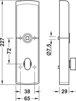 Moduly dveřního terminálu, DT 400 FH, Dialock, s knobkou, Tag-it™ ISO