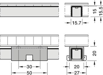 Montážní klip, pro osvětlovací LED pásky s PUR zapouzdřením, RGB
