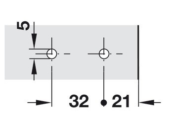 Montážní podložka, Häfele Metalla 510 SM, zinková slitina, s předmontovanými eurošrouby