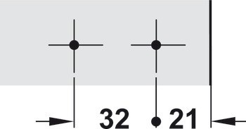 Montážní podložka, Häfele Metalla 510 SM, zinková slitina, s vruty do dřevotřísky