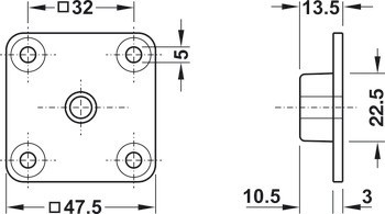 Montážní podložka, s vnitřním závitem pro závitový šroub