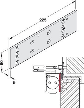 Montážní podložka, pro TS 73 V, Dorma