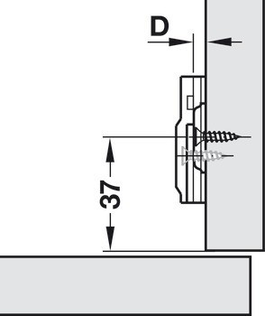 Montážní podložka, speciální montážní podložka pro Metalla tlumicí závěs s funkcí nastavení