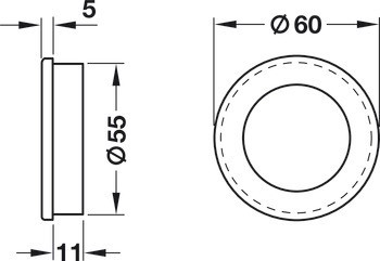 Mušle, kulatá, dřevo