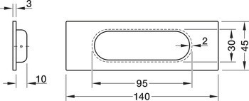 Mušle, nerez, hranatá vně, oválná uvnitř, Häfele Déco