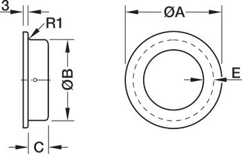 Mušle, nerez, kulatá, Häfele Déco