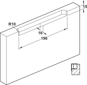Mušle, pro čela bez viditelné úchytky, k nalepení, zinková slitina