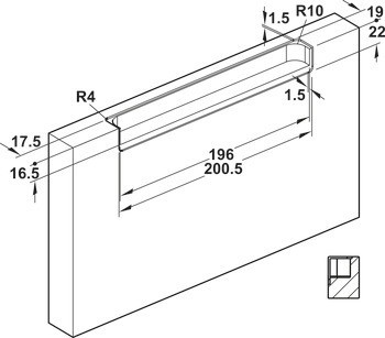 Mušle, pro čela bez viditelné úchytky, k nalepení, zinková slitina
