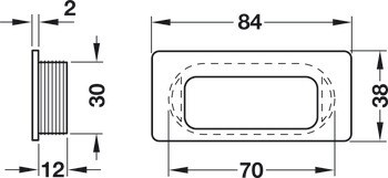Mušle, s drážkami pro lepidlo, plast