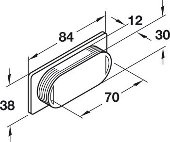 Mušle, s drážkami pro lepidlo, plast