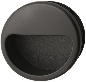 Mušle, vně kulatá, půlkruhový výřez, plast