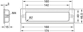 Mušle, zinková slitina, hranatá, Häfele Déco
