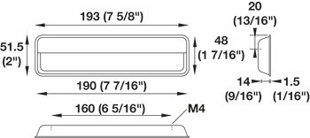 Mušle, Zinková slitina, pro zápustnou montáž