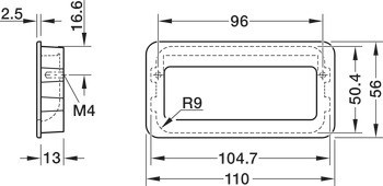Mušle, zinková slitina, s harpunovým profilem, Häfele Déco