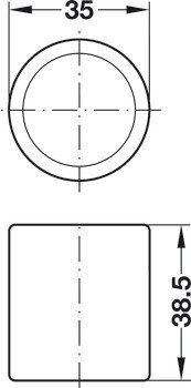 Nábytková knobka, Häfele Symo ML, pevná, bez vložky, pro otvor 5 mm