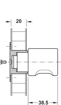 Nábytková knobka, Häfele Symo ML, pevná, bez vložky, pro otvor 5 mm