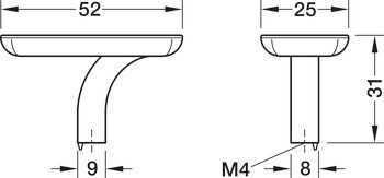 Nábytková knobka, Nábytková knobka, Trend, Häfele Déco, H2355