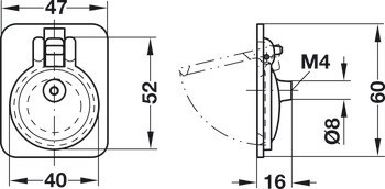 Nábytková úchytka, lodní design, mosaz, pro Folding
