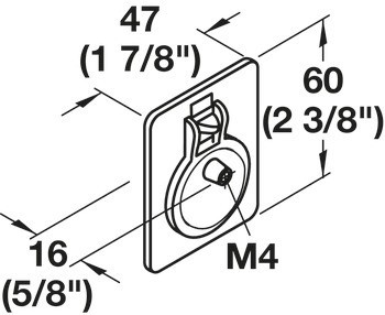 Nábytková úchytka, lodní design, Mosaz, pro sklopení