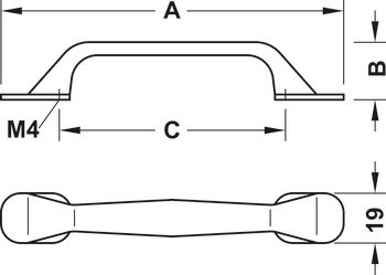Nábytková úchytka, madlo, hliník, Häfele Déco